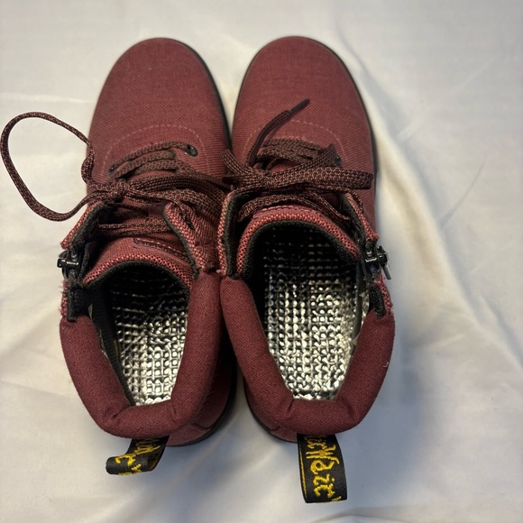 Dr. Martens Maegley Canvas High Top Sneakers Lace Up Side Zip Cherry Red Women 6 - Picture 6 of 10